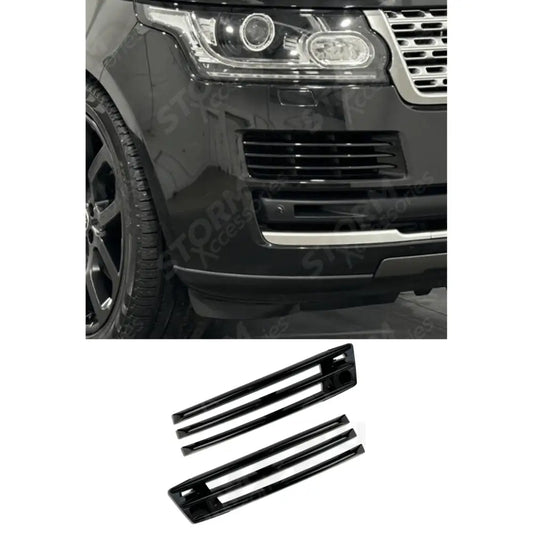 Fog Lamp Blade Cover In Gloss Black Pair For Range Rover Vogue 2018-2022
