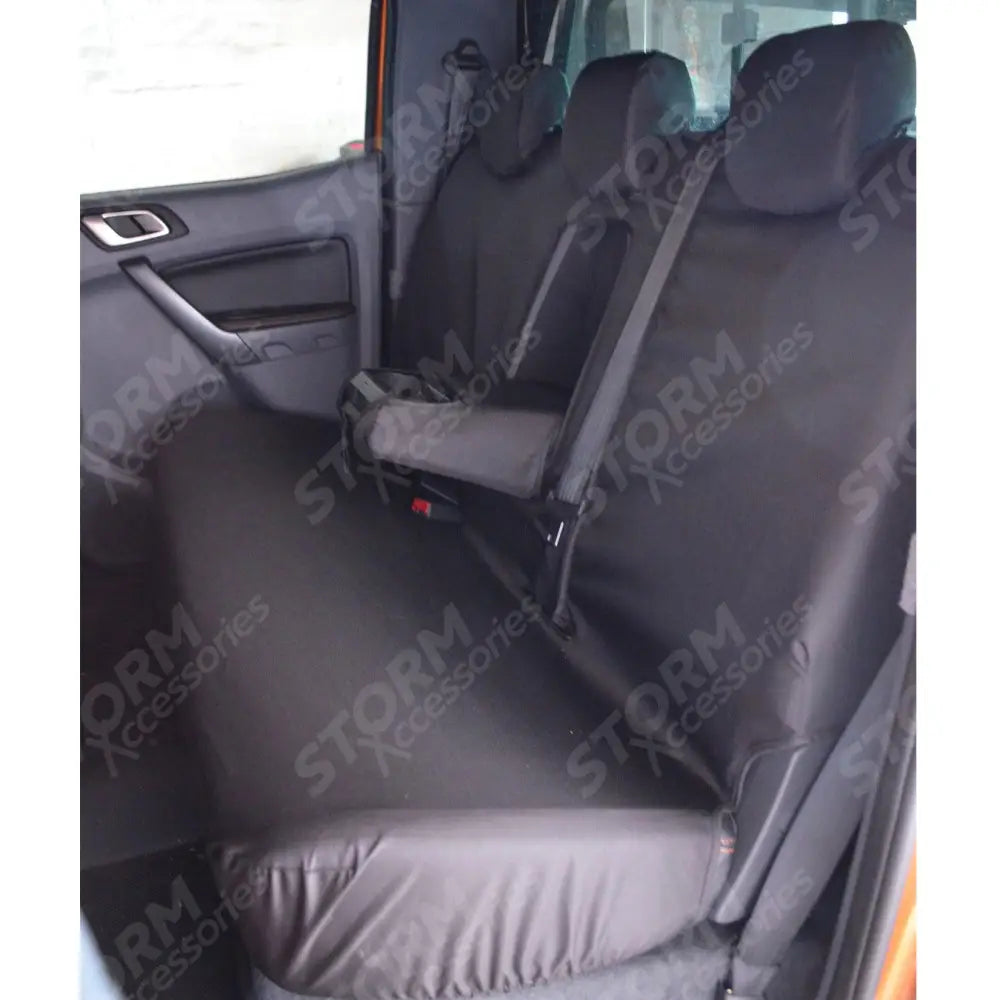 Ford Ranger 2012-2022- Double Cab Rear Seat Covers - Black