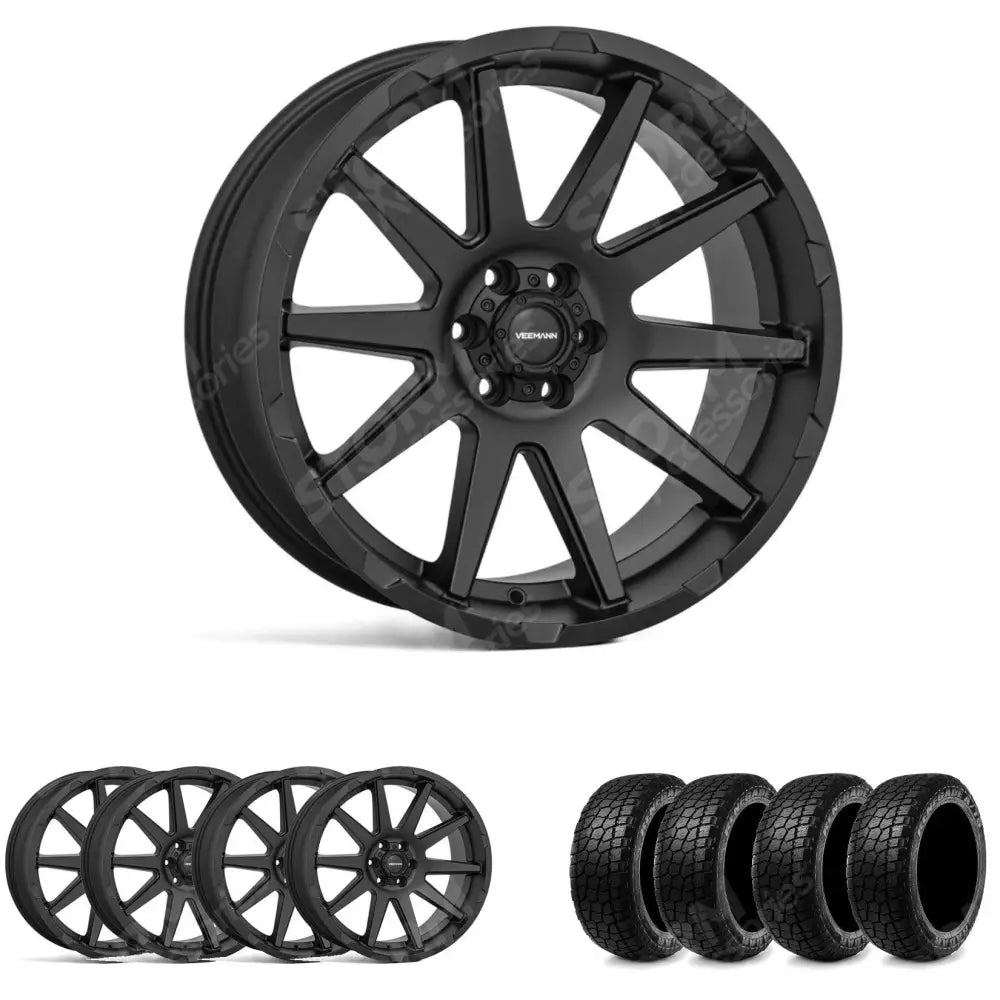 Ford Ranger 2012+ & 2023+ 20" Wheel & Tyre Package Veemann VX10 With Radar Tyres