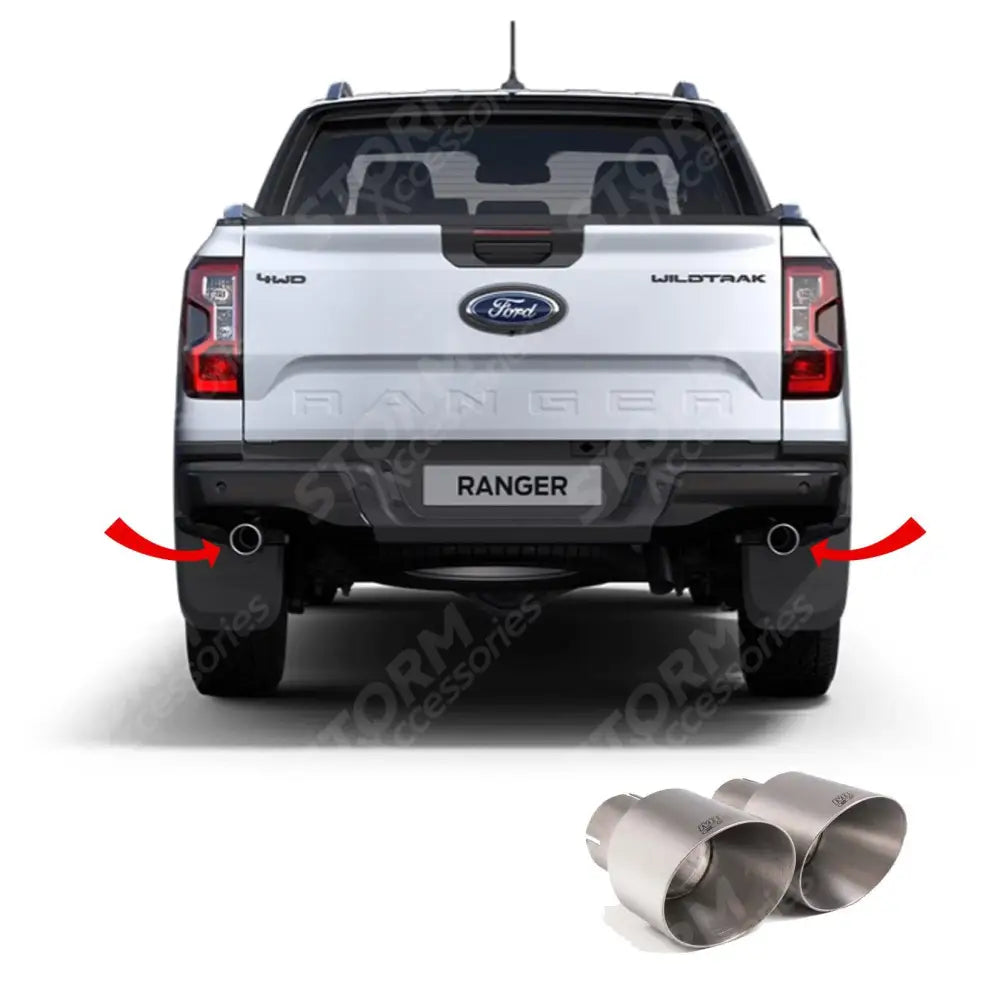 Ford Ranger 2022+ 2.0TDCI 205PS Milltek Sport Axle Back 'Raptor Look' Exhaust System GT-90 Brushed Titanium