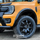 Ford Ranger 2023 On Double Cab EGR Wheel Arch Kit Smooth Gloss Black Finish - 6 Pcs