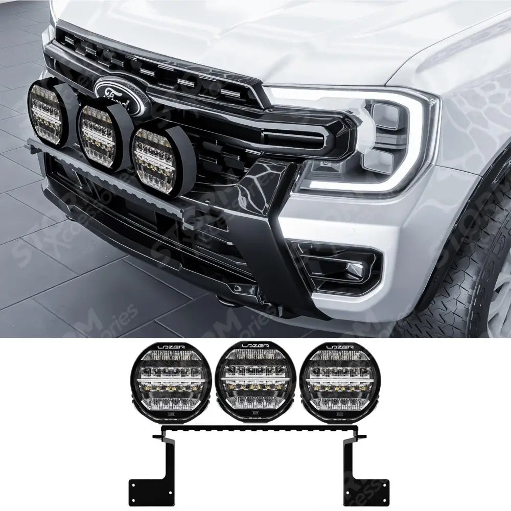Ford Ranger Next Gen 2023+ Front Spotlight Mount Bracket Bar Black Choose Lazer Lamps