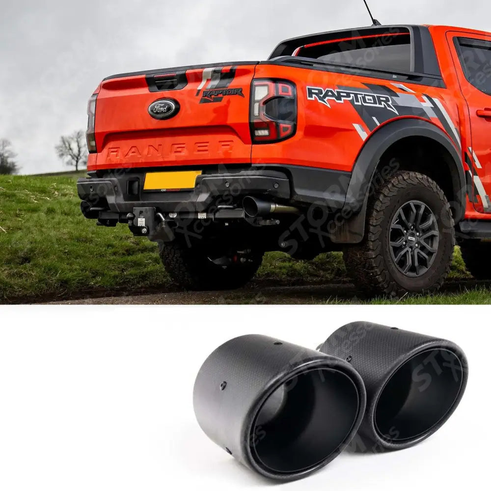 Ford Ranger Raptor 2023 on 3.0 V6 Twin Turbo Milltek Sport Cat Back Exhaust System JET-115 Carbon