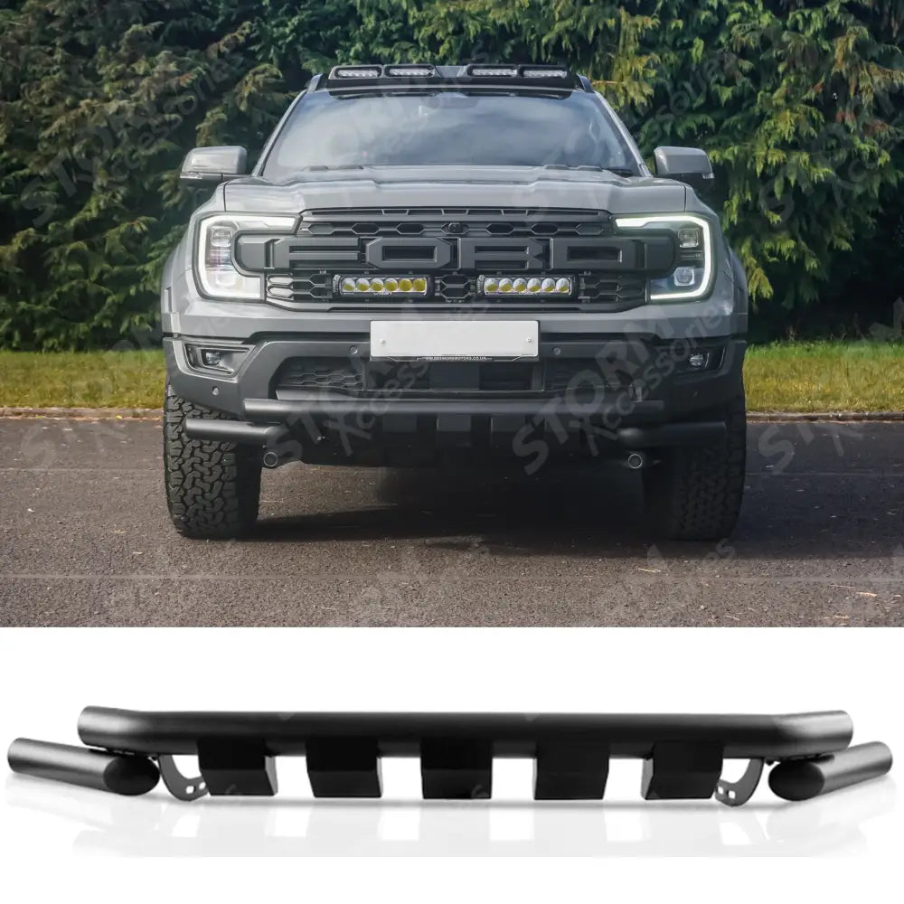 Ford Ranger Raptor 2023 On V2 Black Powder Coat Front Spoiler Bar