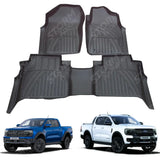 Ford Ranger & Raptor & Vw Amarok 2023 On - 3d Tailored Mud Mats - Black - Mudblock