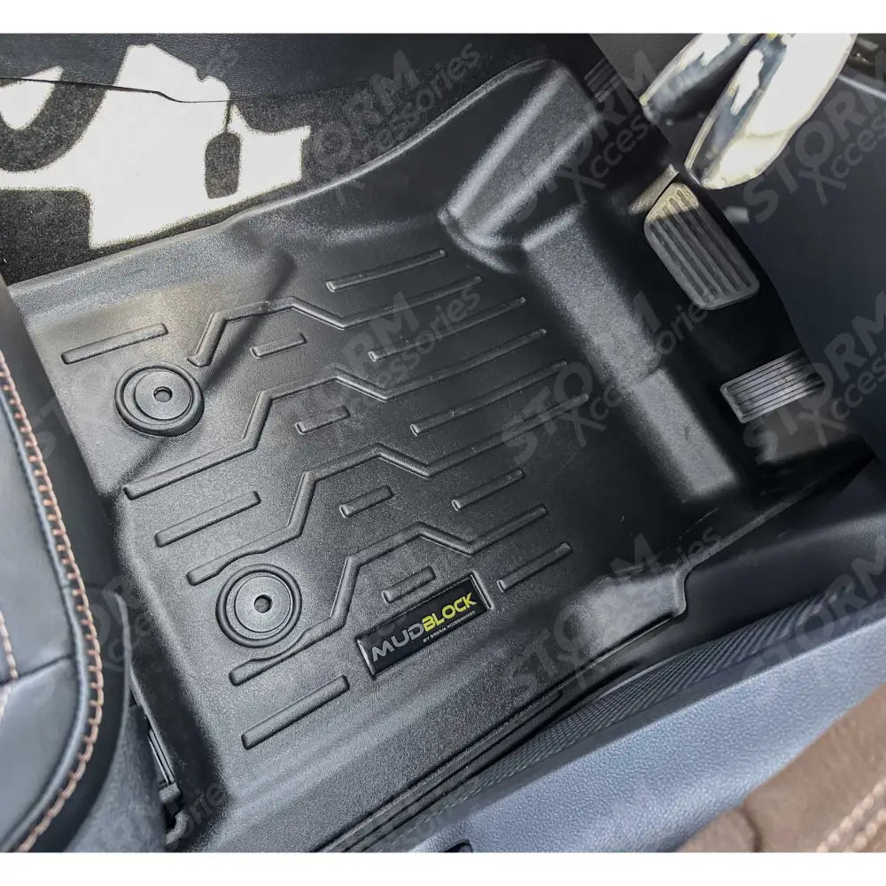 Ford Ranger & Raptor & Vw Amarok 2023 On - 3d Tailored Mud Mats - Black - Mudblock