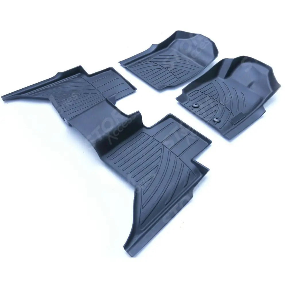 Ford Ranger T6 - 2012-2022 Double Cab 3d Tailored Mats 3 -pcs Set - Black Mudblock