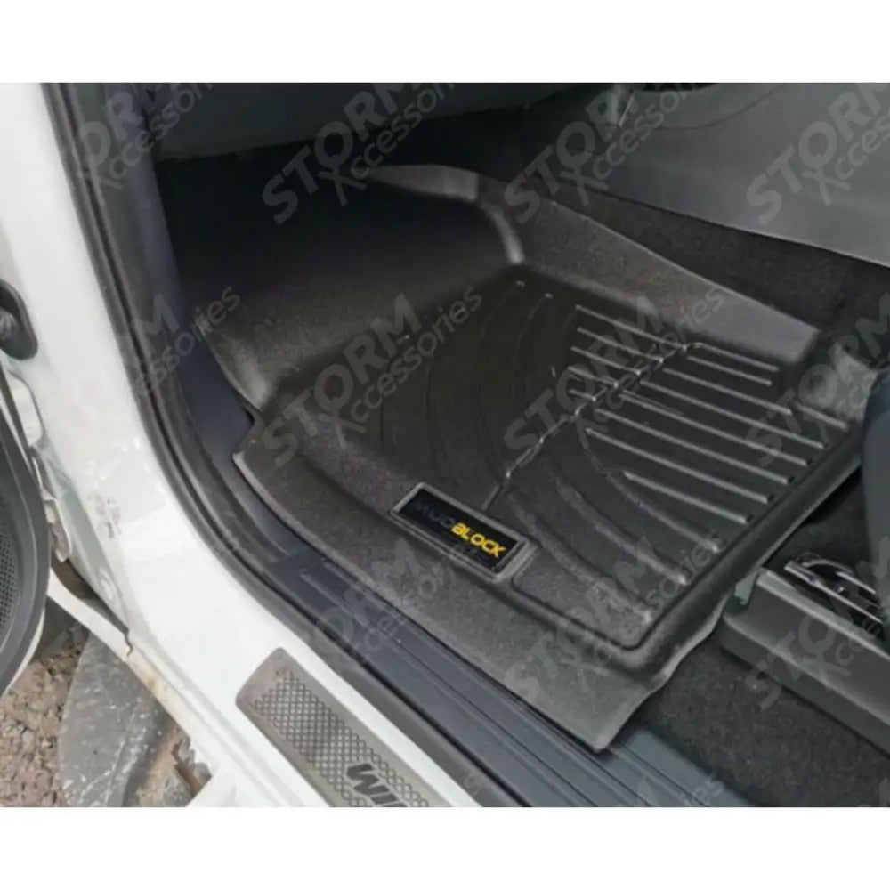Ford Ranger T6 - 2012-2022 Double Cab 3d Tailored Mats 3 -pcs Set - Black Mudblock