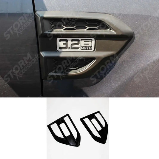 Ford Ranger T6 2016-2018 Side Vent Grille Covers - Black