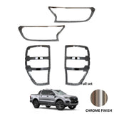 Ford Ranger T6 2016-2022- Stx Head Light And Tail Light Guards - Chrome