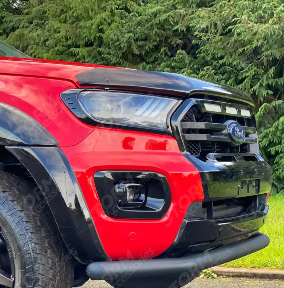Ford Ranger T6 2016-2022 Stx Head Light Guards - Gloss Black - Pair