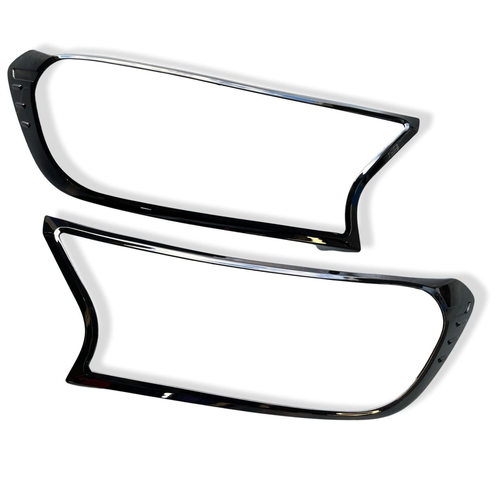 Ford Ranger T6 2016-2022 Stx Head Light Guards - Gloss Black - Pair