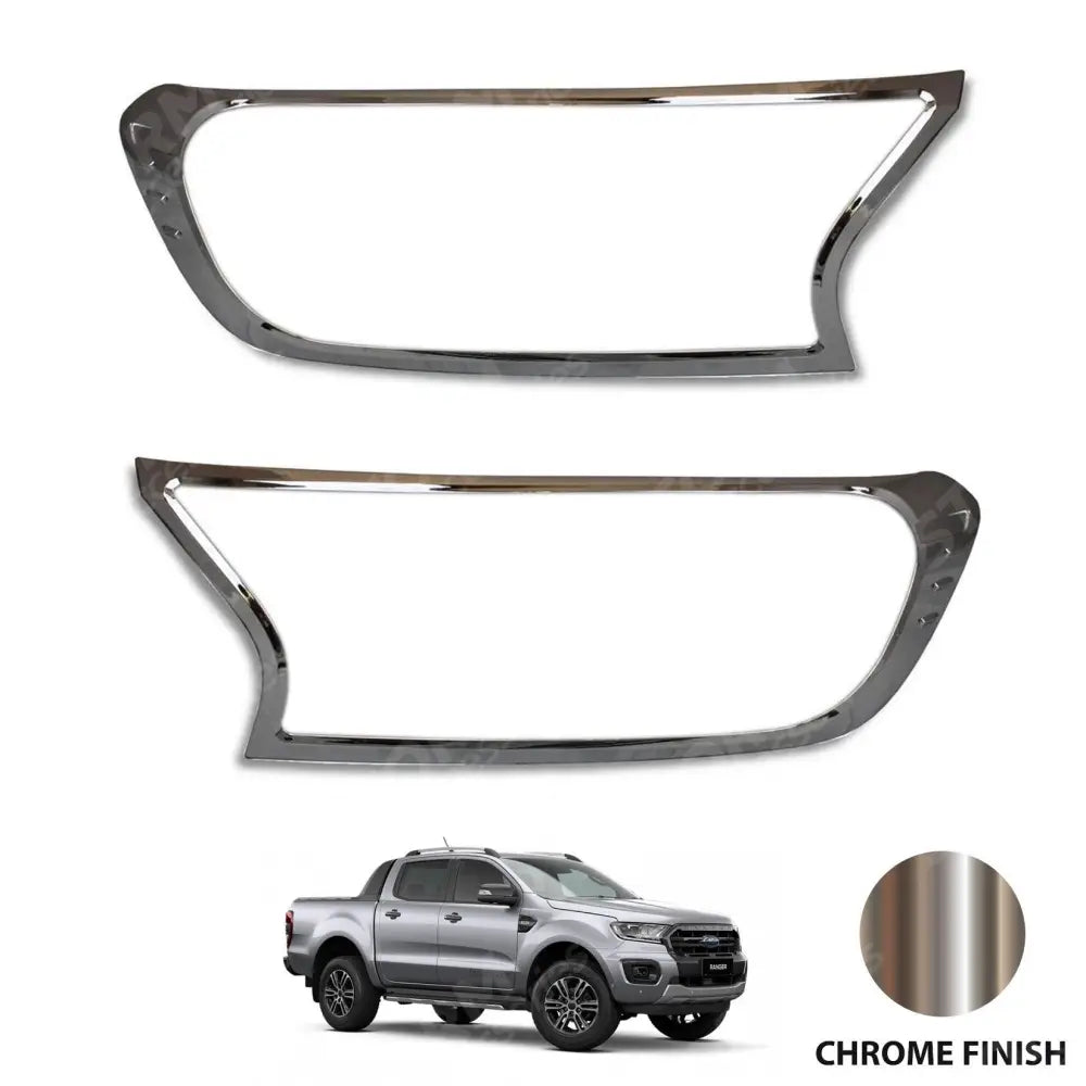 Ford Ranger T6 - 2016-2022 - Stx Head Light Guards Pair - Chrome