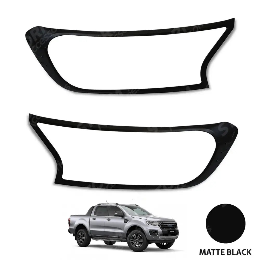Ford Ranger T6 - 2016-2022 - Stx Head Light Guards Pair - Matte Black