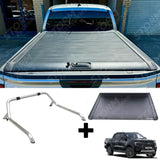 Ford Ranger T9 2023 On Double Cab Standard Ridgeback Roll Top Cover And Ridgeback Roll Bar In Stainless Steel