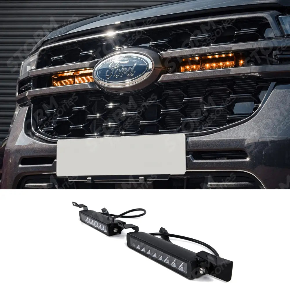 Ford Ranger T9 2023+ Stealth LED Twin 10" With Amber Strobe Grill Integration Kit