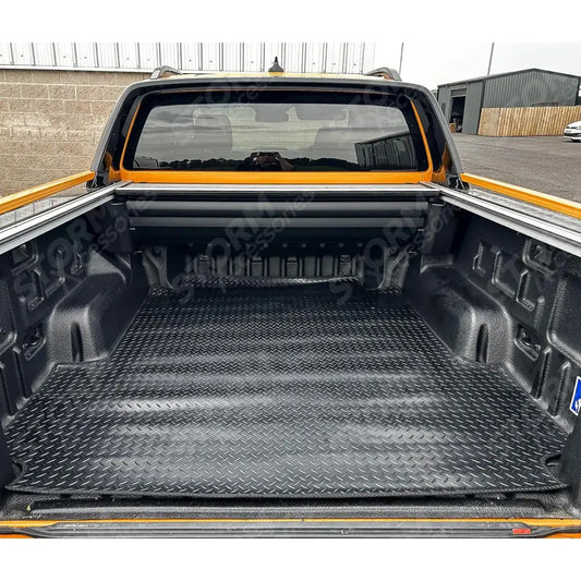Ford Ranger T9 And VW Amarok 2023 On Double Cab Load Bed Rubber Mat In Black 1000