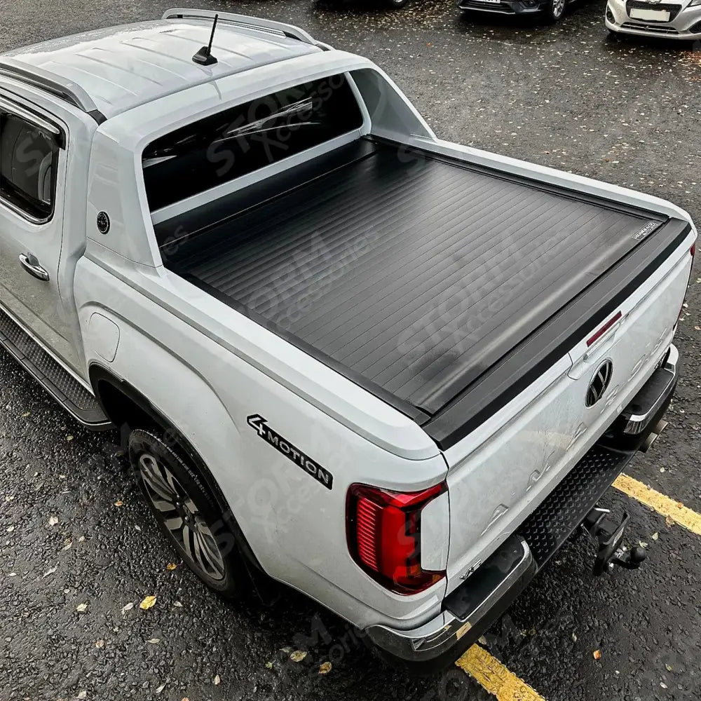 Ford Ranger T9 Wildtrak & Vw Amarok 2023 On - Double Cab - Ridgeback Auto Electric Roll Top Cover In Black