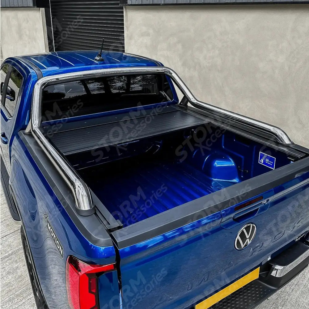 Ford Ranger T9 Wildtrak & Vw Amarok 2023 On - Double Cab - Ridgeback Auto Electric Roll Top Cover In Black
