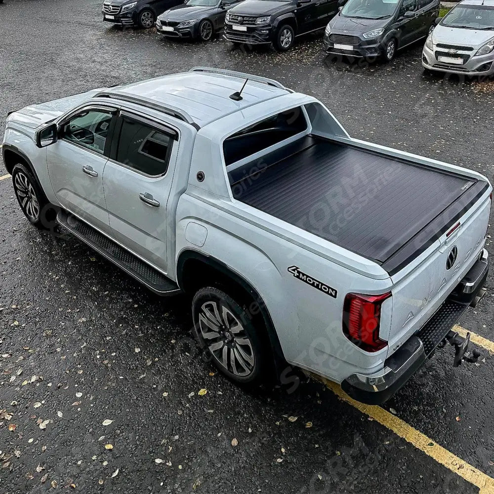 Ford Ranger T9 Wildtrak & Vw Amarok 2023 On - Double Cab - Ridgeback Auto Electric Roll Top Cover In Black