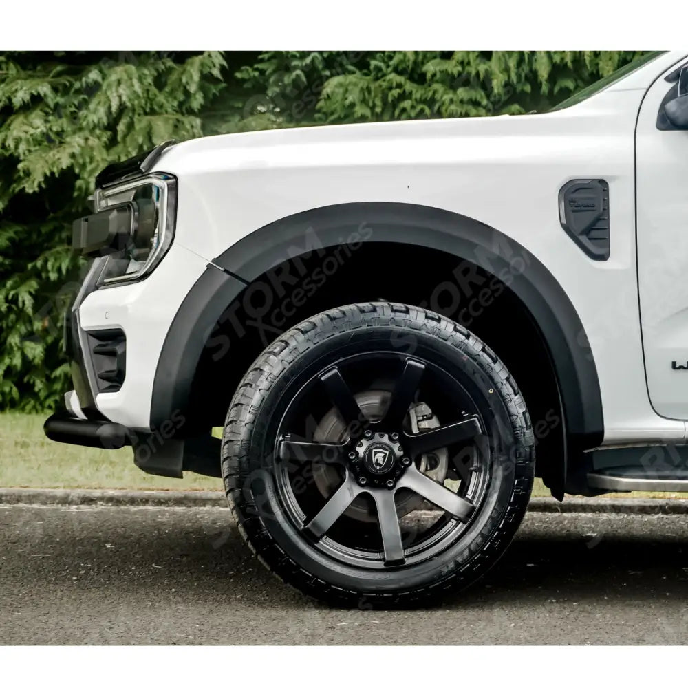 Ford Ranger Wildtrak 2023 On Double Cab STX V2 Wheel Arch Kit Smooth Look Matt Black Finish - 6 PCS