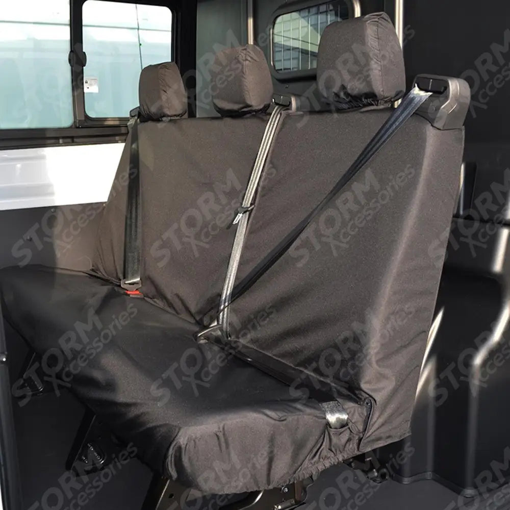 Ford Transit 2014 On Rear Triple Bench Seat Covers - Black