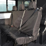 Ford Transit 2014 On Rear Triple Bench Seat Covers - Black