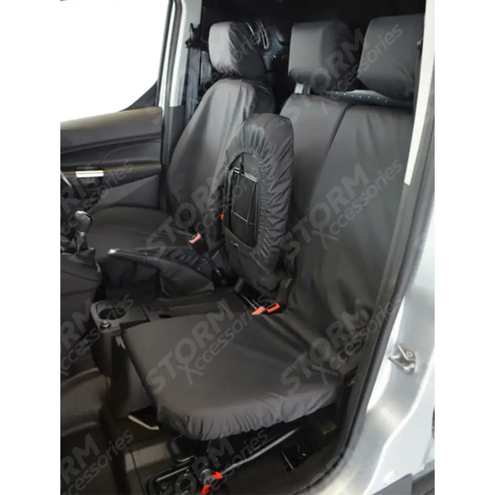 Ford Transit Connect 2018 On Front Seat Covers In Black - 3 Seater