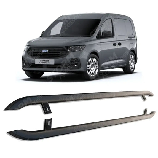 Ford Transit Connect 2024 On SWB Trapezoid Side Bars In Matt Black