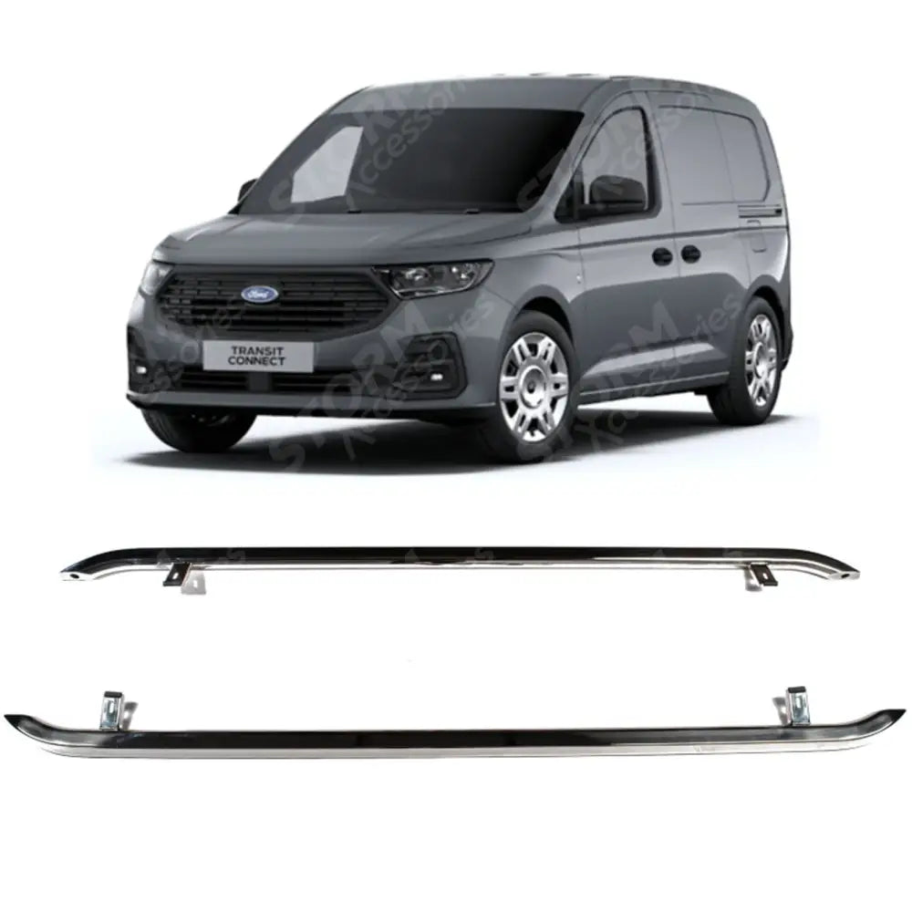 Ford Transit Connect 2024 On SWB Trapezoid Side Bars in Stainless Steel