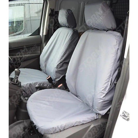 Ford Transit Connect Van 2018 On Front Single Pair Without Armrest Seat Covers - Grey