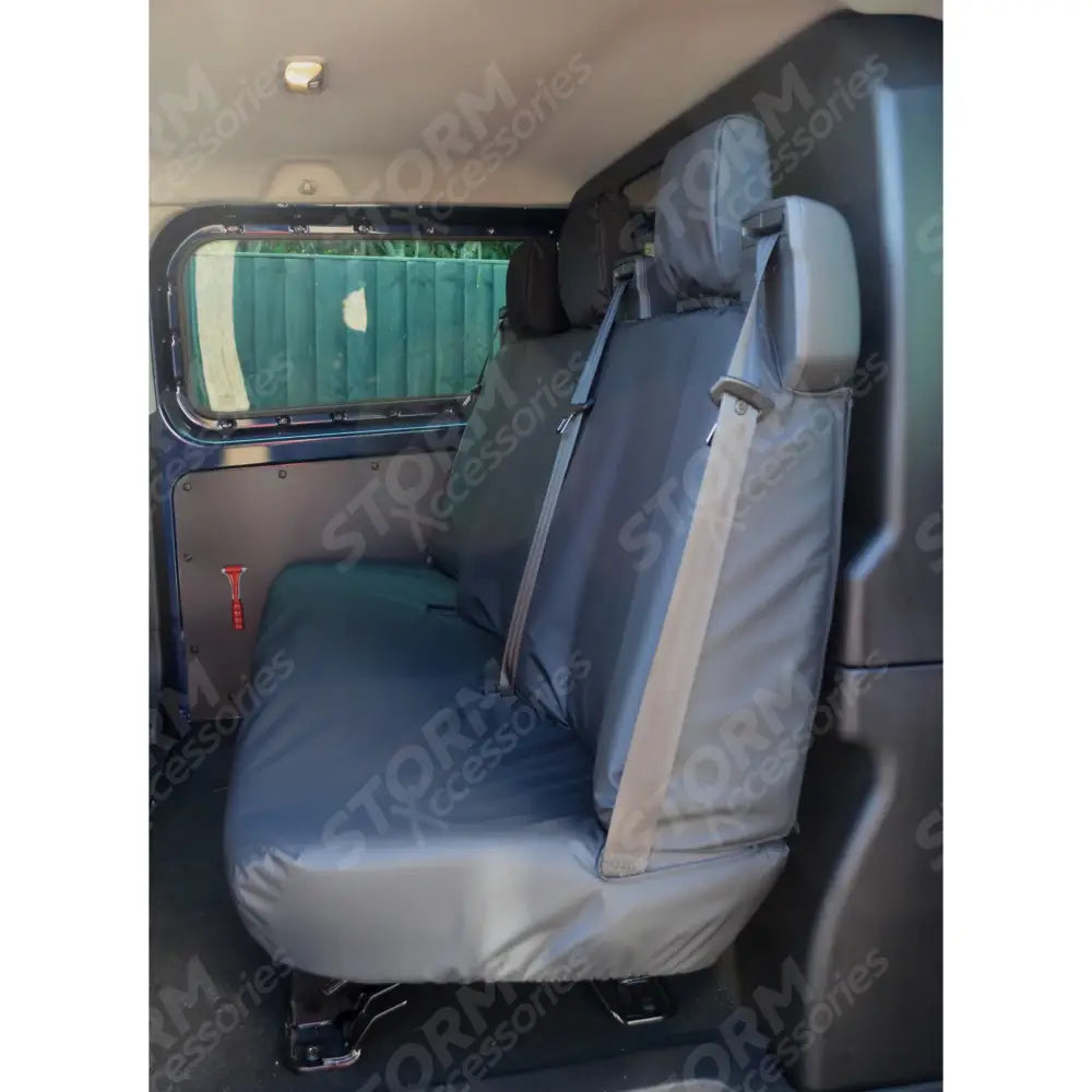 Ford Transit Custom 2023+ Black Rear 3-Seater Bench Seat Cover