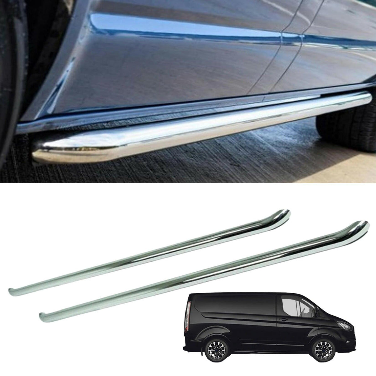 Ford Transit Custom Lwb 2012-2017 2.4 Inch Stainless Steel Oe Style Sportline Side Bars - Pair