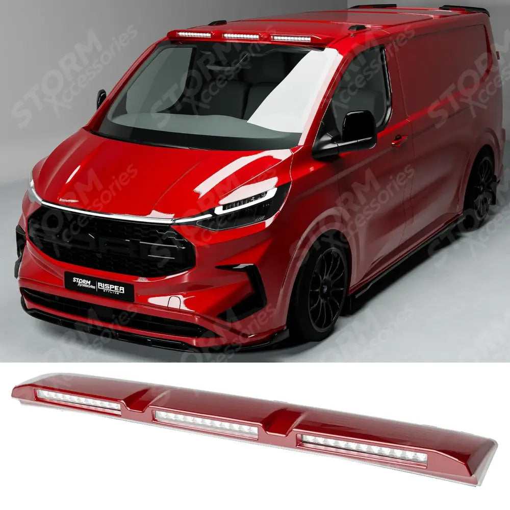 Ford Transit Custom MK2 2024 on Luminex Roof Light Pod With Amber Strobe Colour Coded Artisan Red