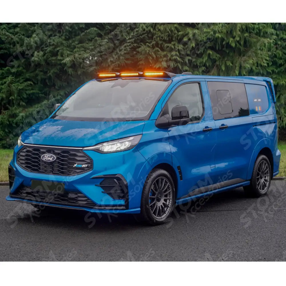 Ford Transit Custom MK2 2024 on Luminex Roof Light Pod With Amber Strobe Gloss Black