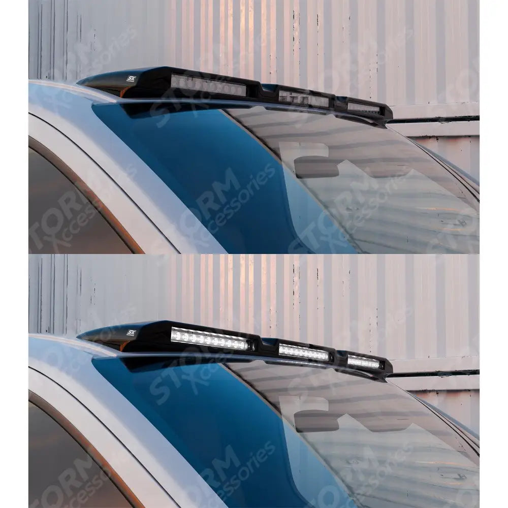 Ford Transit Custom MK2 2024 on Luminex Roof Light Pod With Amber Strobe Gloss Black