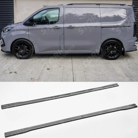 Ford Transit Custom MK2 2024 on LWB Side Skirt Splitters V2 In Gloss Black