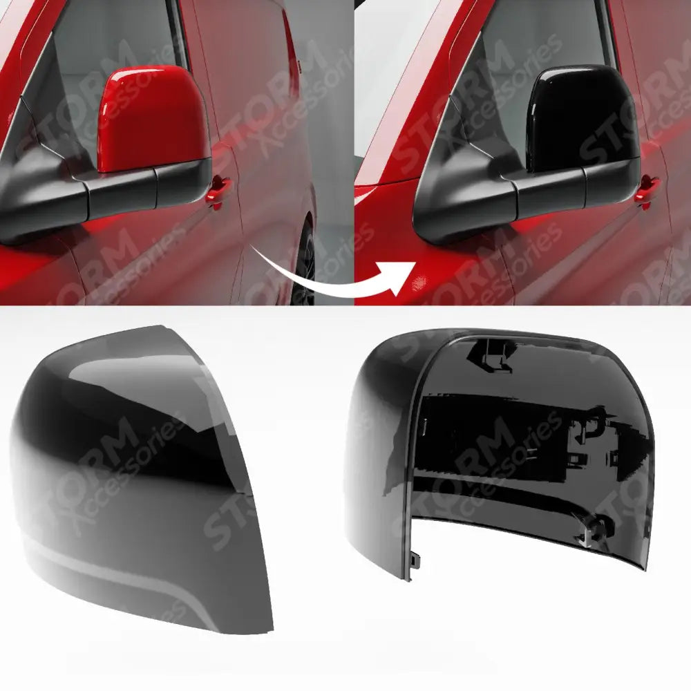 Ford Transit Custom MK2 2024 On Mirror Cap Replacement In Gloss Black
