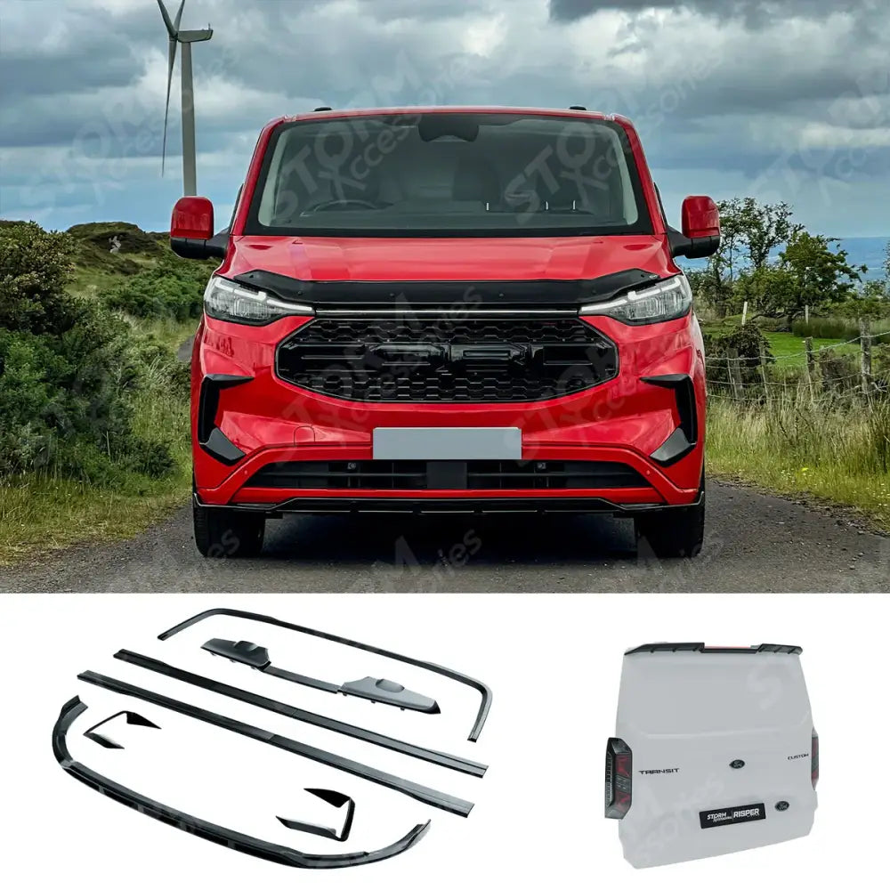 Ford Transit Custom MK2 2024 on TAILGATE LWB Full Low Line Aero Kit In Gloss Black