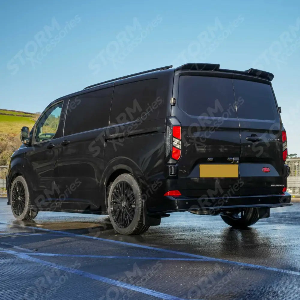 Ford Transit Custom MK2 2024 on V1 Rear Spoiler In Gloss Black For Barn Door