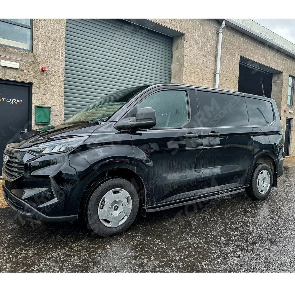 Ford Transit Custom MK2 LWB 2024 On Trapezoid Side Bars In Gloss Black