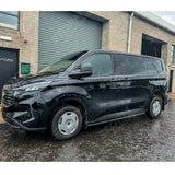 Ford Transit Custom MK2 LWB 2024 On Trapezoid Side Bars In Gloss Black