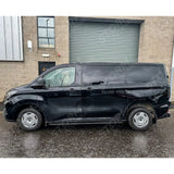 Ford Transit Custom MK2 LWB 2024 On Trapezoid Side Bars In Gloss Black