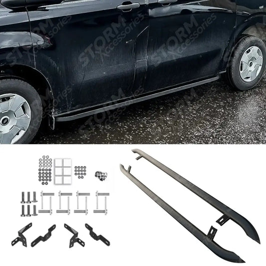 Ford Transit Custom MK2 LWB 2024 On Trapezoid Side Bars In Matt Black