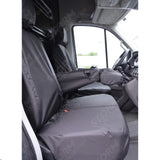 Front 3 Folding Middle Seat Covers in Black - Two Armrests - For Man TGE 2017+ - Seat Covers