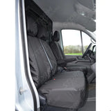 Front 3 Non Folding Seat Covers in Black Two Armrests For Man TGE 2017+ - Seat Covers