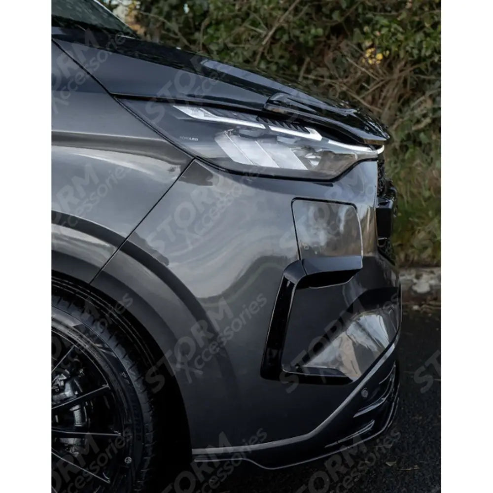 Front Aero Canard Loops In Gloss Black For Ford Transit E Custom & PHEV MK2 2024 on