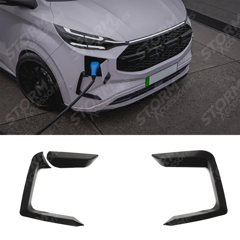 Front Aero Canard Loops In Gloss Black For Ford Transit E Custom & PHEV MK2 2024 on