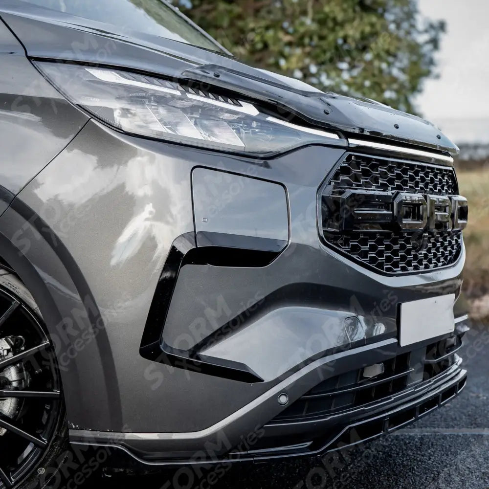 Front Aero Canard Loops In Gloss Black For Ford Transit E Custom & PHEV MK2 2024 on