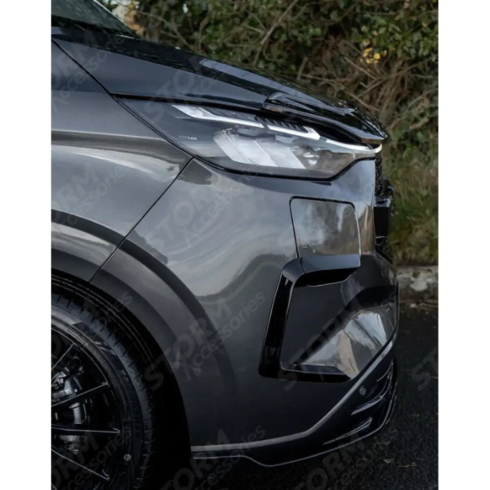 Front Aero Canard Loops In Gloss Black For Ford Transit E Custom & PHEV MK2 2024 on